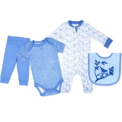 Rose Textiles - 4Pk Baby Girl Blue Bluebird Set Image 1
