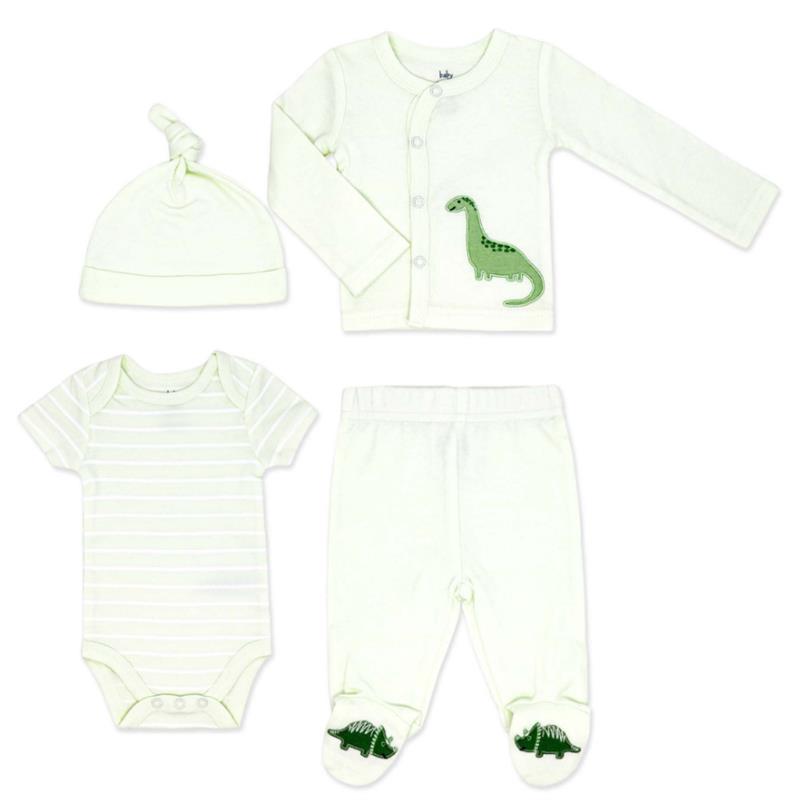 Rose Textiles - 4Pk Baby Neutral Take Me Home Set Green Dino Image 1
