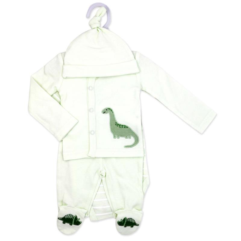 Rose Textiles - 4Pk Baby Neutral Take Me Home Set Green Dino Image 2