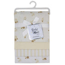 Rose Textiles 4Pk Flannel Receiving Blankets, Tan Folliage Image 2