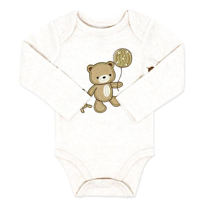 Rose Textiles 4Pk Naturelle Long Sleeve Bodysuit, Beige  Image 3