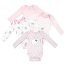 Rose Textiles 4Pk Naturelle Short Sleeve Bodysuit, Pink Image 1