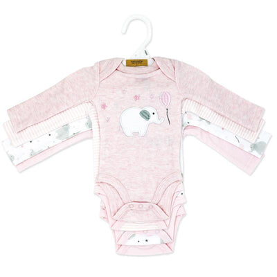 Rose Textiles 4Pk Naturelle Short Sleeve Bodysuit, Pink Image 2
