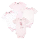 Rose Textiles 4Pk Naturelle Short Sleeve Bodysuit, Pink Image 1