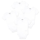 Rose Textiles 4Pk Naturelle Short Sleeve Bodysuit, White Image 1