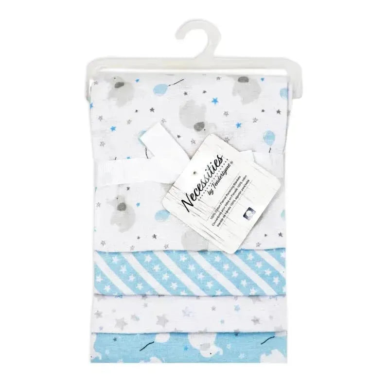 Rose Textiles - 4Pk Receiving Blanket, Blue Elephant & Balloon Image 2
