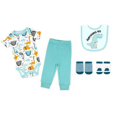 Rose Textiles - 5Pk Baby Boys Set Teal Dino Image 1