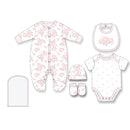 Rose Textiles - 5Pk Baby Girls Mesh Bag Set, Soft Coral Floral Rose Image 1