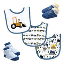 Rose Textiles 5Pk Bib & Sock Set, Blue Tractor  Image 1