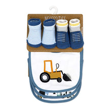 Rose Textiles 5Pk Bib & Sock Set, Blue Tractor  Image 2