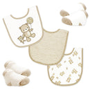 Rose Textiles 5Pk Naturelle Bib And Sock Set, Beige Image 1
