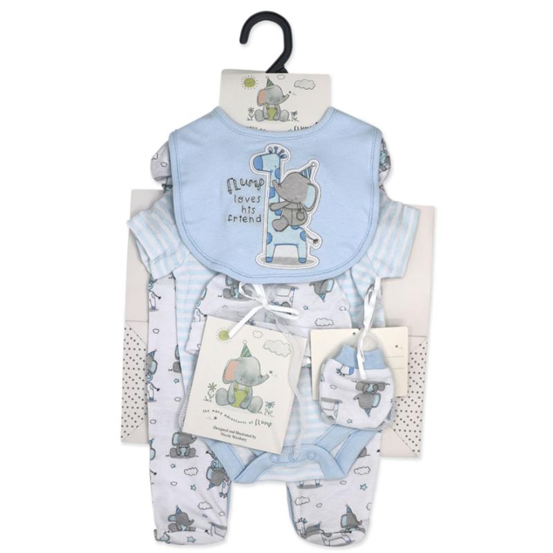 Rose Textiles - 6Pk Baby Boy Gift Set, Flump The Elephant Blue  Image 2