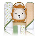 Rose Textiles 6Pk Bath Set: 3 Hooded Towels & 3 Washcloths, Green Lion Image 1