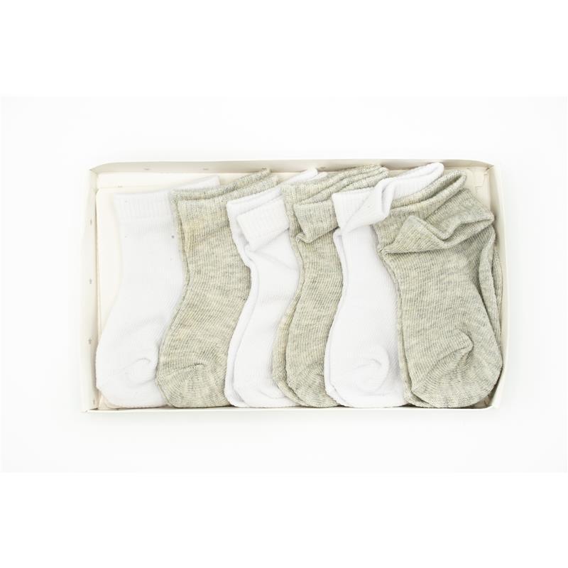 Rose Textiles 6pk Grey/White Baby Socks Image 2