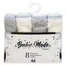 Rose Textiles 8Pk Washcloth Set, Grey/Ivory Image 2