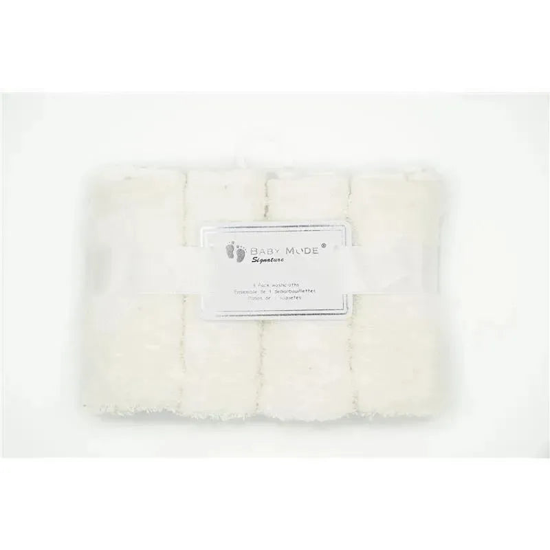 Rose Textiles All White Baby Washcloths Image 1