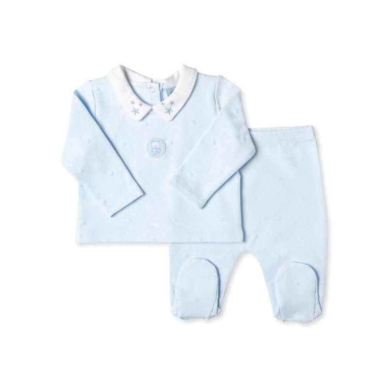 Rose Textiles - Baby Boys 2 Pc Star Footed Pant Set, Blue Image 1