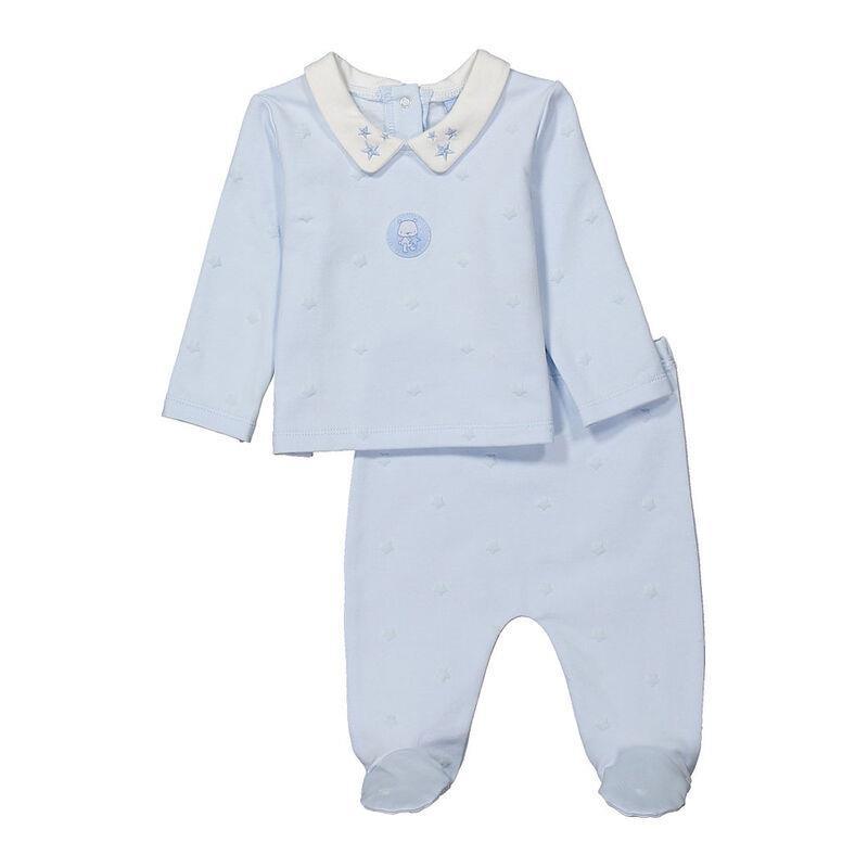 Rose Textiles - Baby Boys 2 Pc Star Footed Pant Set, Blue Image 3