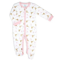Rose Textiles - Baby Girl Holiday Snap Sleepers, Golden Deer Image 1