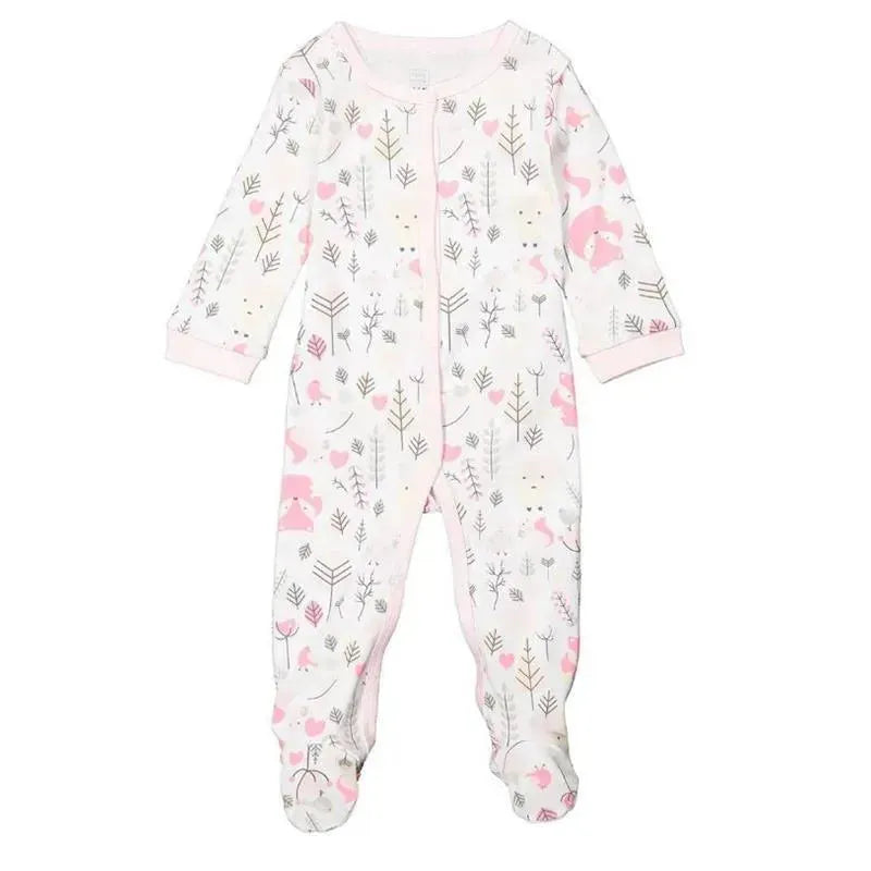 Rose Textiles - Baby Girl Interlock Coverall, Fox Woodland Image 1