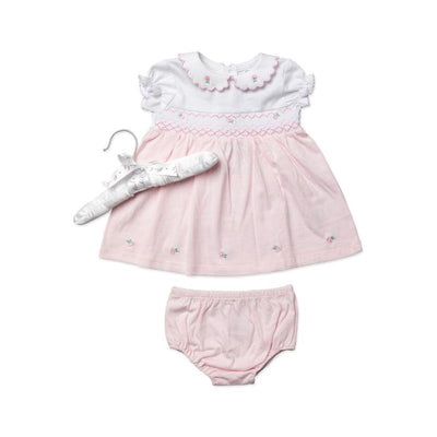 Rose Textiles - Baby Girls Dress Set, Pink Floral Image 1