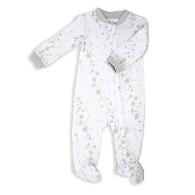 Rose Textiles - Baby Neutral Star Printed Sleeper, Grey Image 1