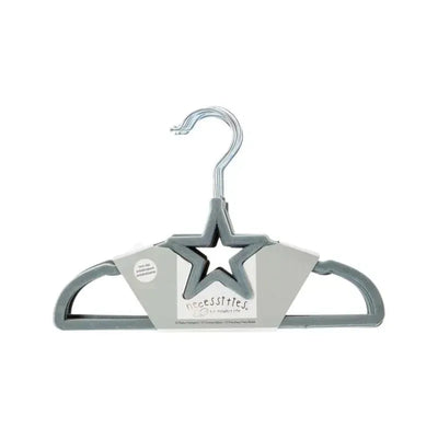 Rose Textiles Baby Velvet Hangers - Grey Star 10 units Image 1