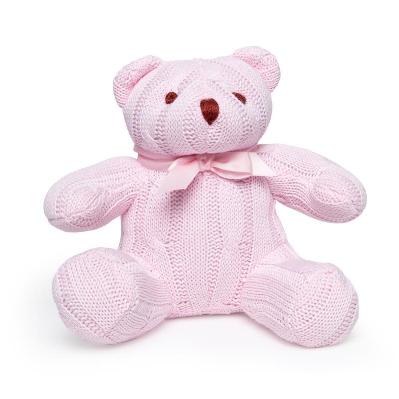 Rose Textiles - Cable Knit Bear, Pink Image 1