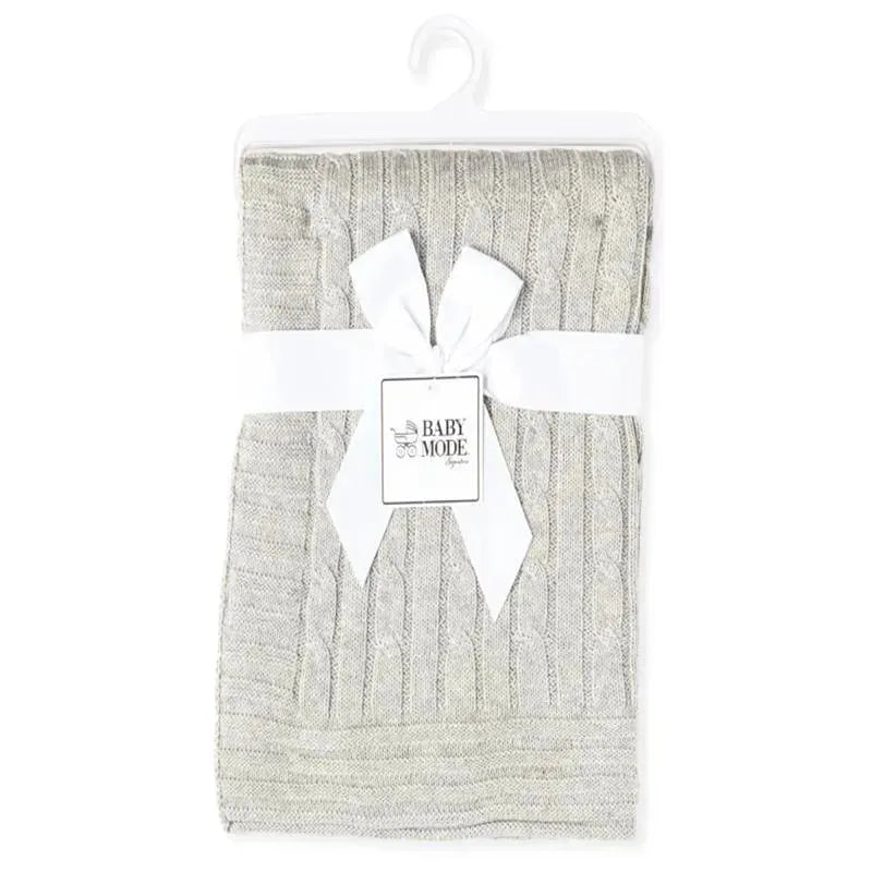 Rose Textiles - Cable Knit Blanket, Grey Image 1
