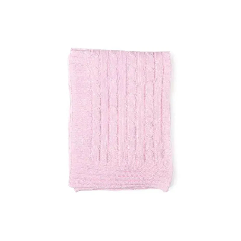 Rose Textiles - Cable Knit Blanket, Pink Image 2