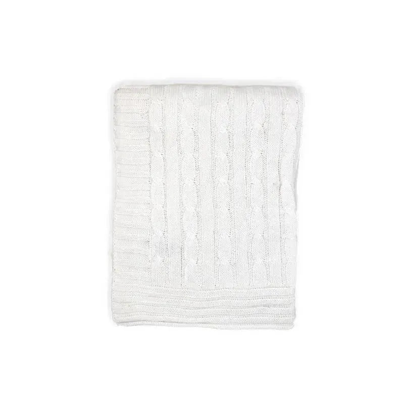 Rose Textiles - Cable Knit Blanket, White Image 2
