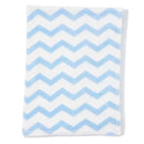 Rose Textiles - Coral Fleece Blanket, Blue & White Chevron Image 2