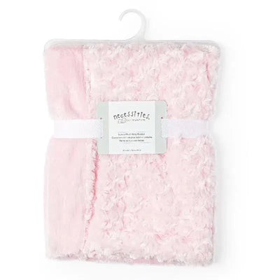 Rose Textiles - Curly Plush Blanket, Pink Image 1
