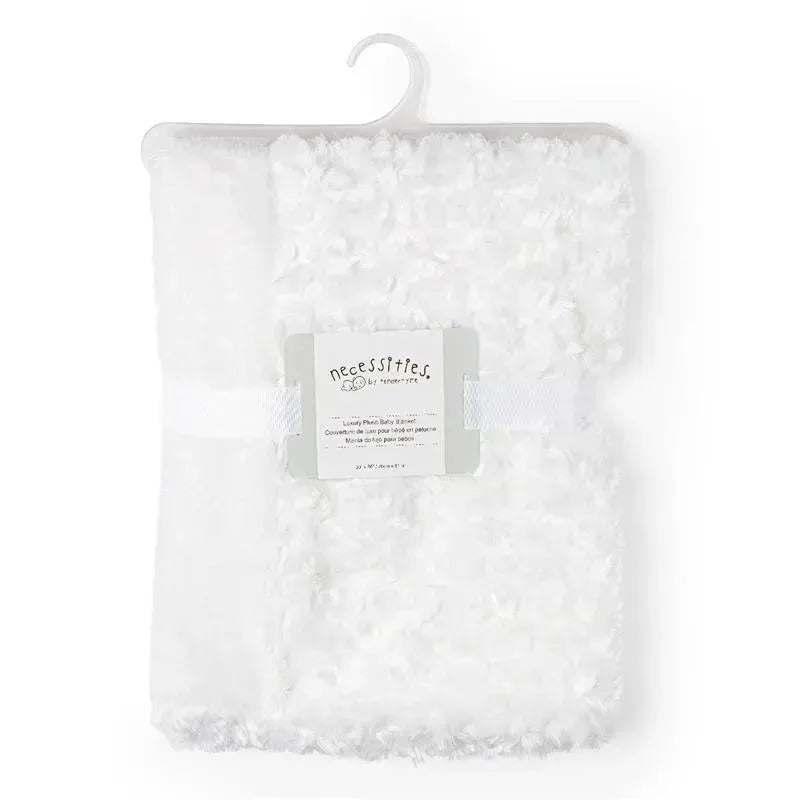 Rose Textiles - Curly Plush Blanket, White Image 1