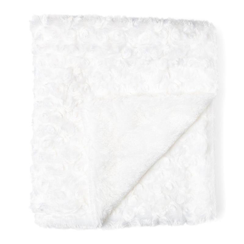 Rose Textiles - Curly Plush Blanket, White Image 3
