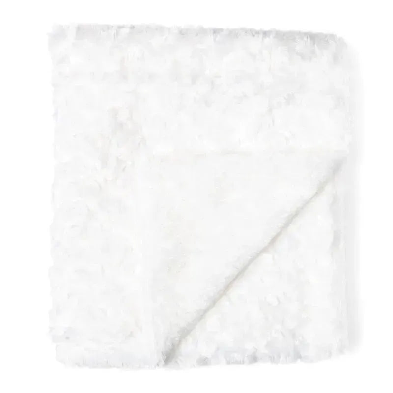 Rose Textiles - Curly Plush Blanket, White Image 3