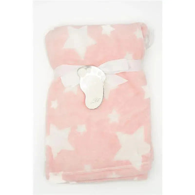 Rose Textiles Fleece Star Baby Blankets, Pink Image 1