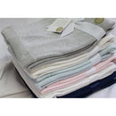 Rose Textiles - Knit Blanket With Border, Blue Image 1