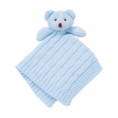 Rose Textiles - Knit Security Blanket, Bear Blue