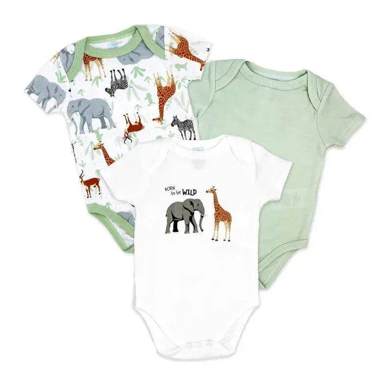 Rose Textiles - Neutral 3 Pack Bodysuit Set, Safari Image 1