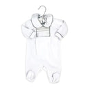 Rose Textiles - Neutral Velour Coverall, Smocking Image 2