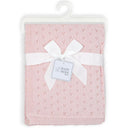 Rose Textiles - Pointelle Baby Blanket, Pink Image 1