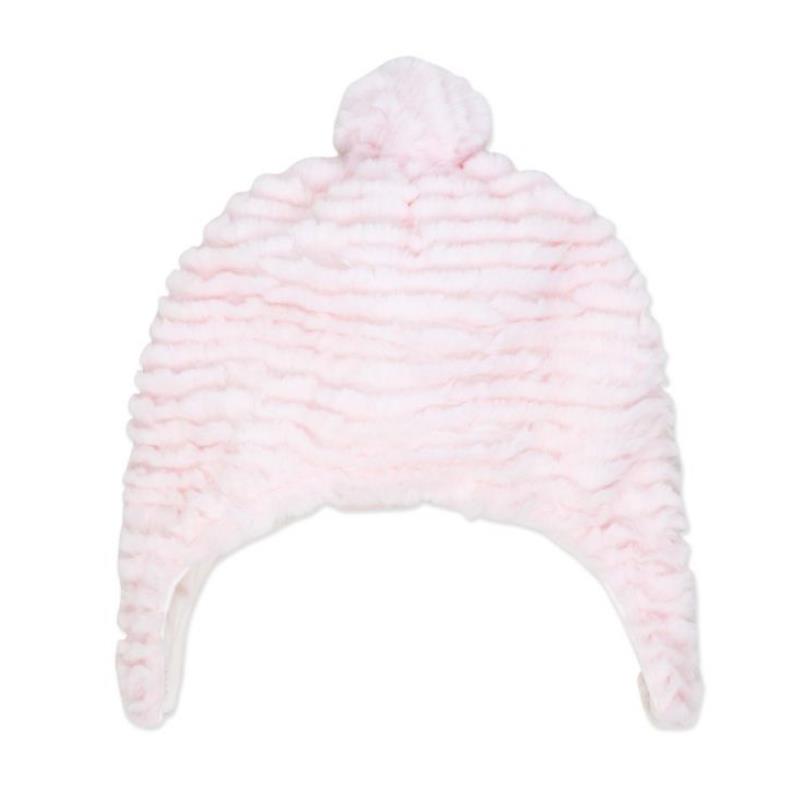 Rose Textiles Ridge Plush Hat & Bootie Set, Pink Image 3