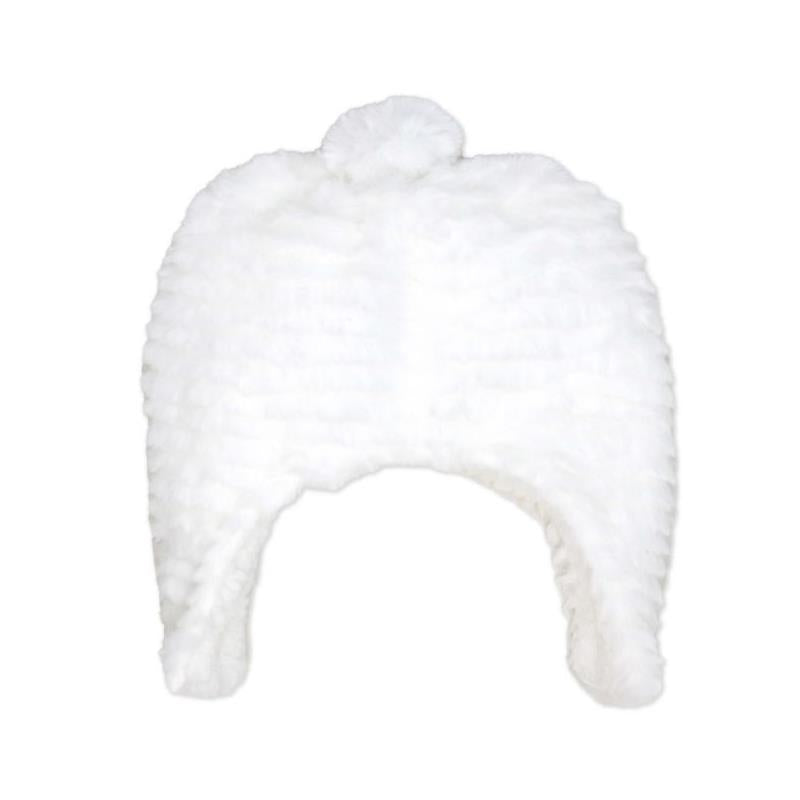 Rose Textiles Ridge Plush Hat & Bootie Set, White Image 3