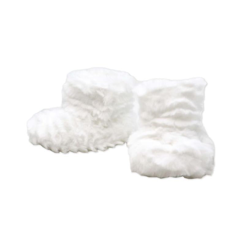 Rose Textiles Ridge Plush Hat & Bootie Set, White Image 4