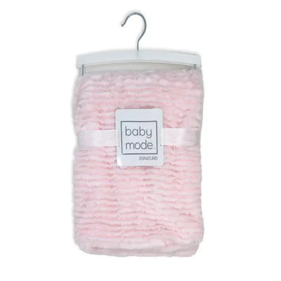 Rose Textiles - Ridged Plush Blanket, Pink Image 1