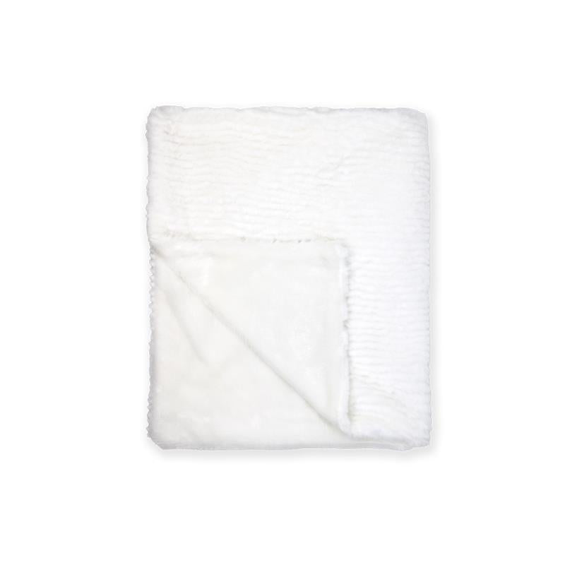 Rose Textiles - Ridged Plush Blanket, White Image 3