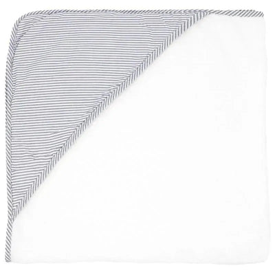 Rose Textiles - Striped Hooded Towel, Grey Image 1