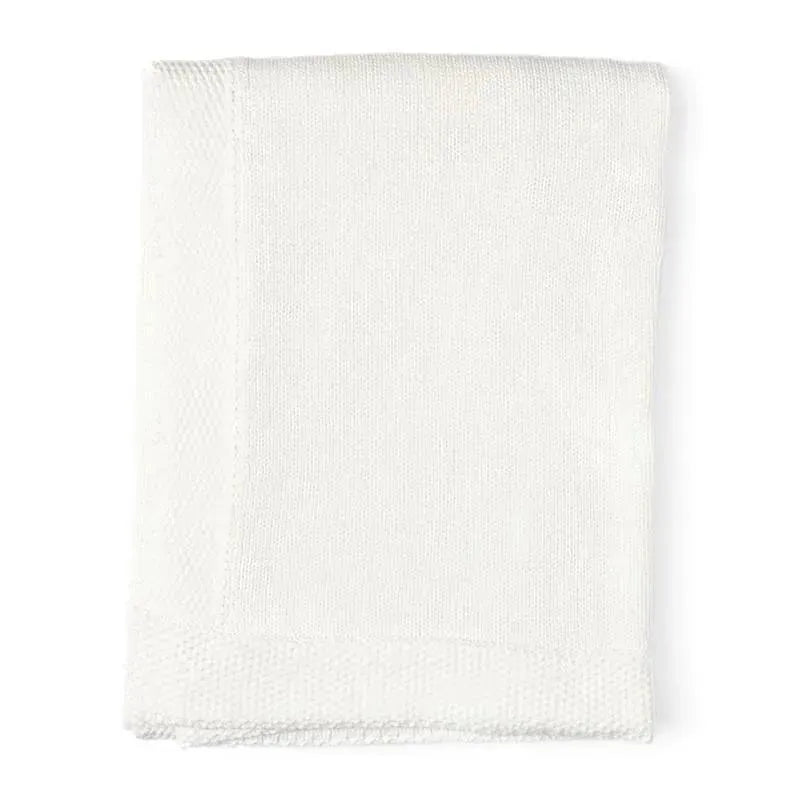 Rose Textiles - White Knit Blanket With Border Image 2