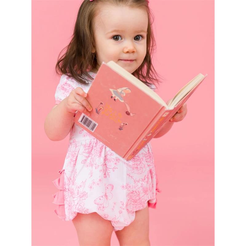 Rufflebutts - Baby Girl Puff Short Sleeve Bow Bubble Romper Image 4